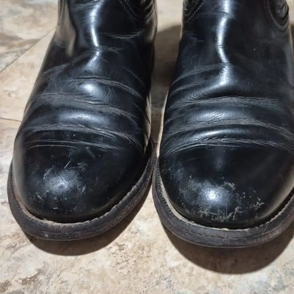 Justin Black Western Cowboy Boots Leather L3703 USA Woman's 6B